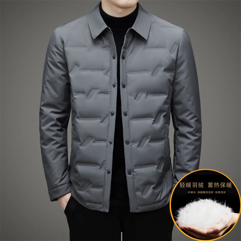 

Мужская осенне-зимняя новая Повседневная тонкая бархатная куртка с лацканами и пряжками модная Корейская версия холодной теплой облегающей куртки