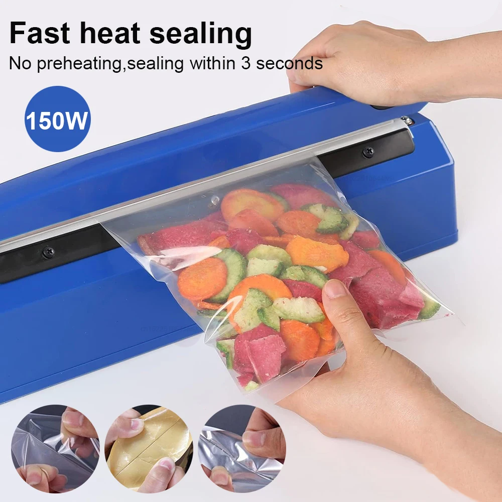 Electric Heat Bag Sealing Machine Plastic Bag Sealer Hand Press Food Seal Plastic Bag Impulse Sealer Fast Heat Packaging Machine 3