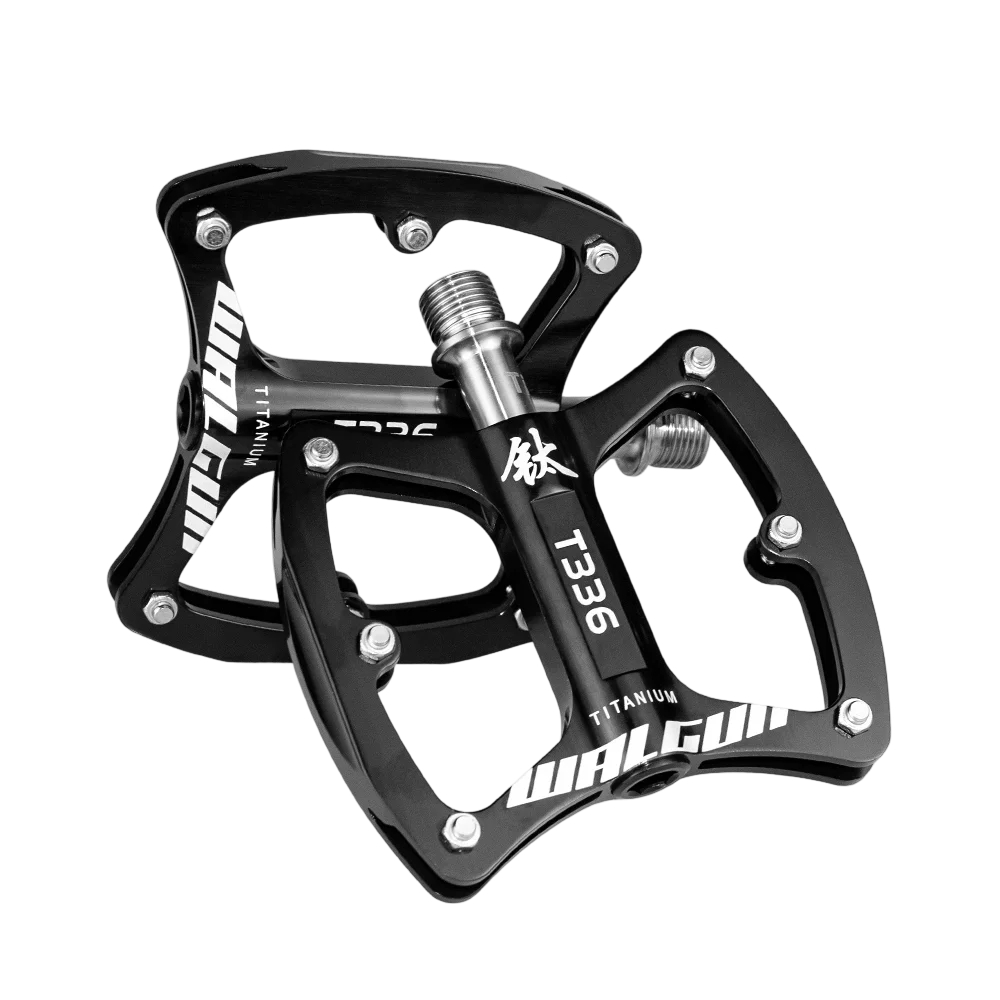 Ultraleichte MTB-Fahrradpedale aus Titanlegierung mit 3-Lager-Achse, Flache Plattform-Pedale, Rutschfeste Rennrad-Pedale, 111g Fahrradteile – Detail 8