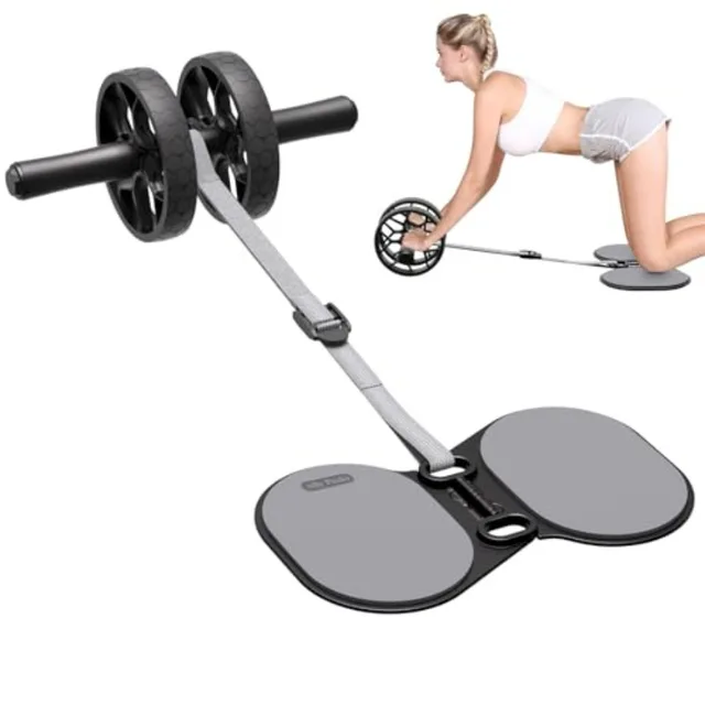 Ab Roller Wheel with Adjustable Resistance Automatic Rebound Abs and Core Workout Equipment for Beginners All Levels and Post-E