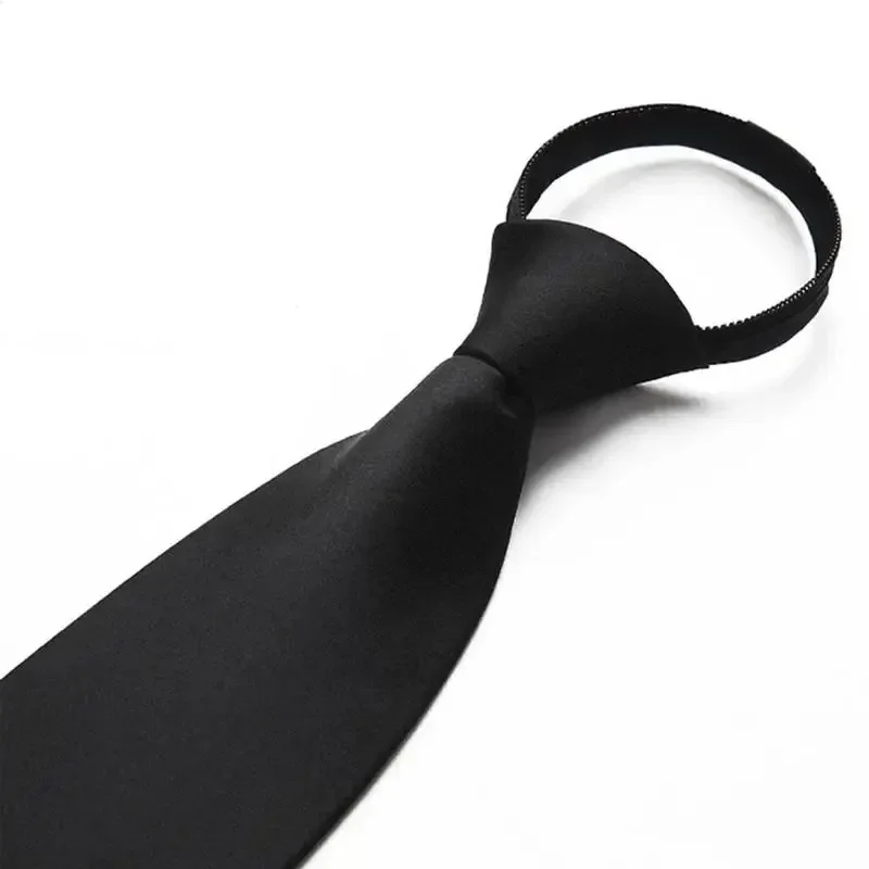 1/2/4 Stück Unisex Schwarze Einfache Clip-On Krawatte Sicherheitskrawatte Uniform Hemd Anzug Krawatten Steward Matt Trauerkrawatte Lazy Neck Ties für Männer und Frauen – Detail 4