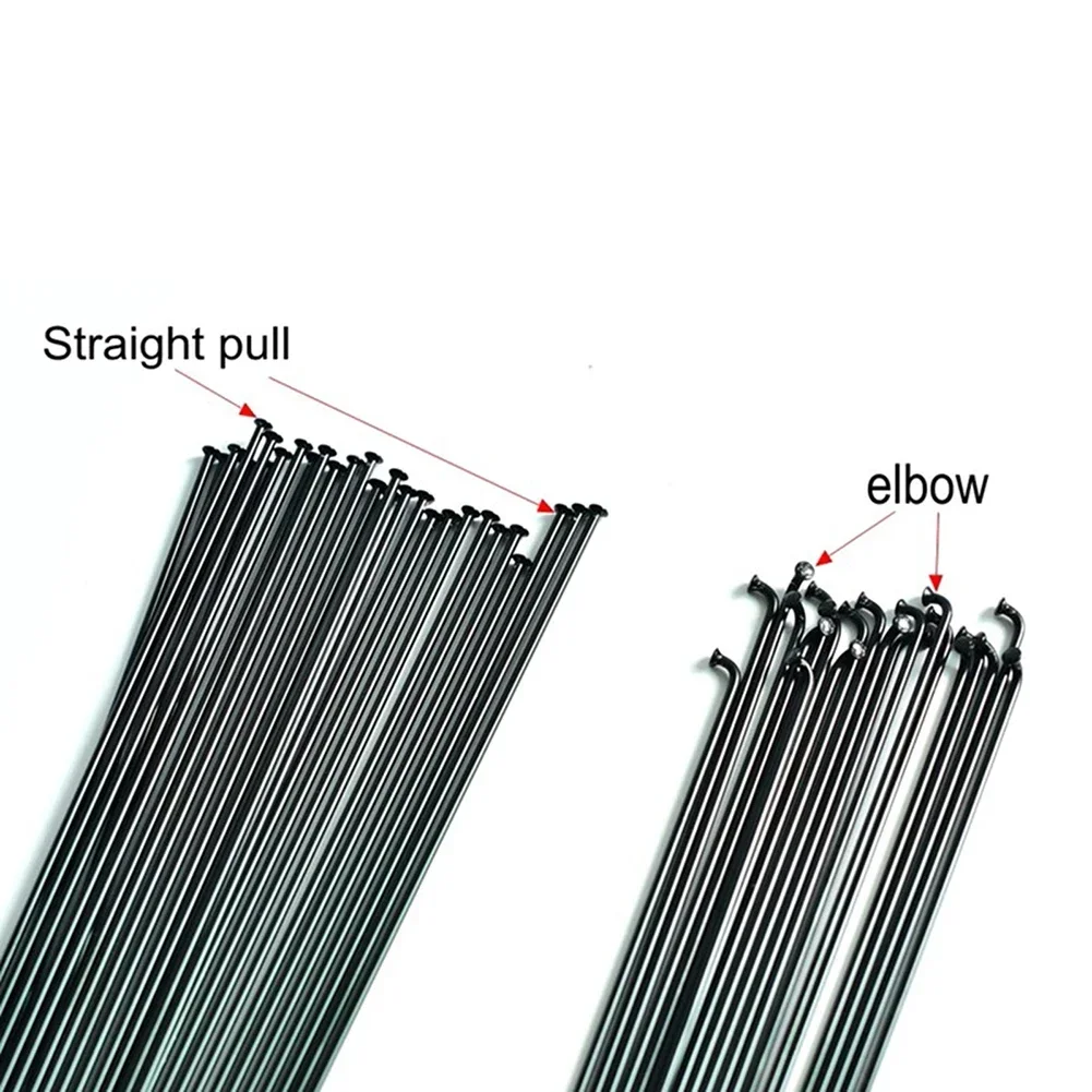 24 Pcs J Bend Bicycle Steel Spokes 288MM 289mm 275MM 260MM 255MM 85MM Length With Nipples Straight Head Bike Replacement Parts
