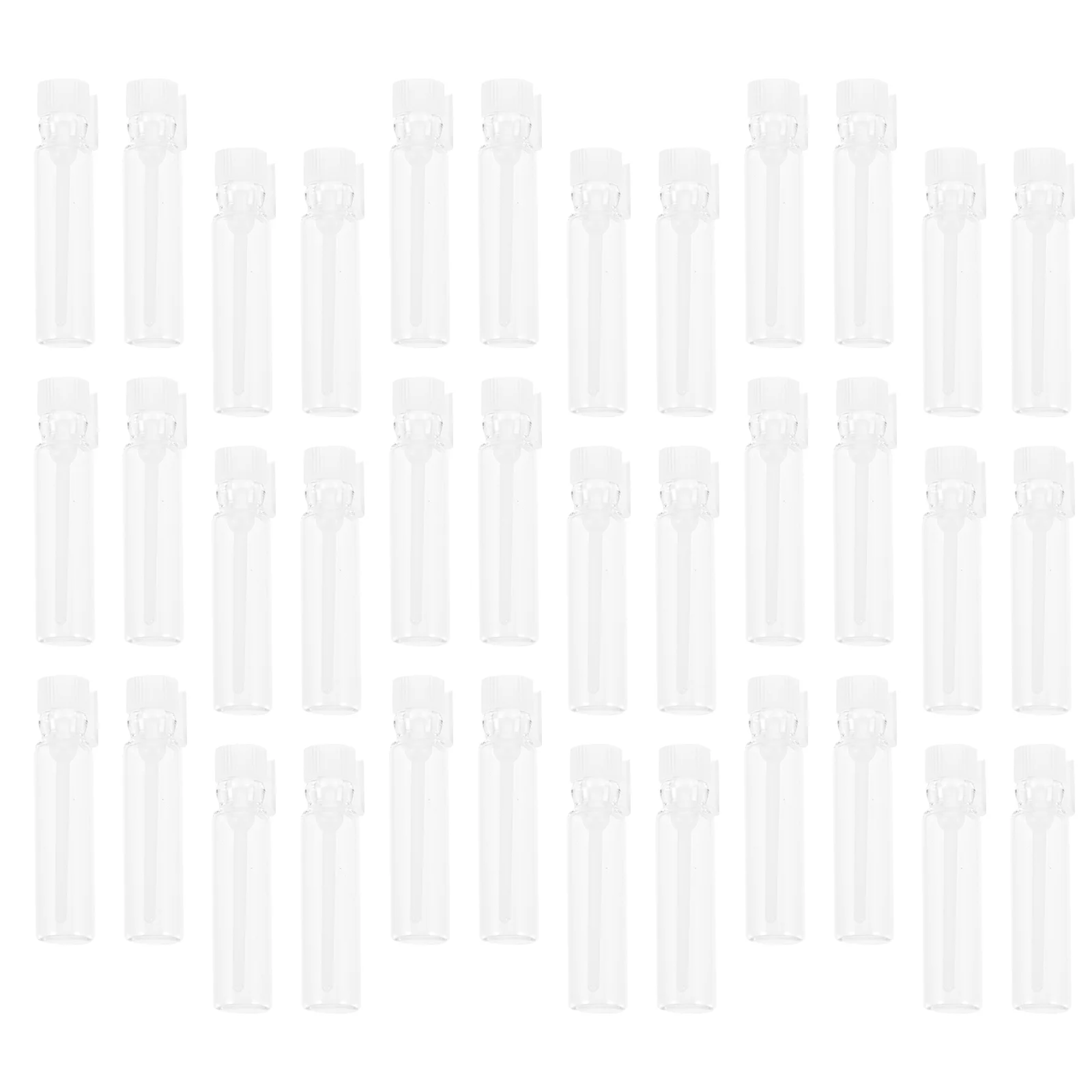 

50pcs 1ml Clear Glass Bottles Empty Refillable Glass Sample Vials Bottle Container Test Tube with Dropper for Essential Oils