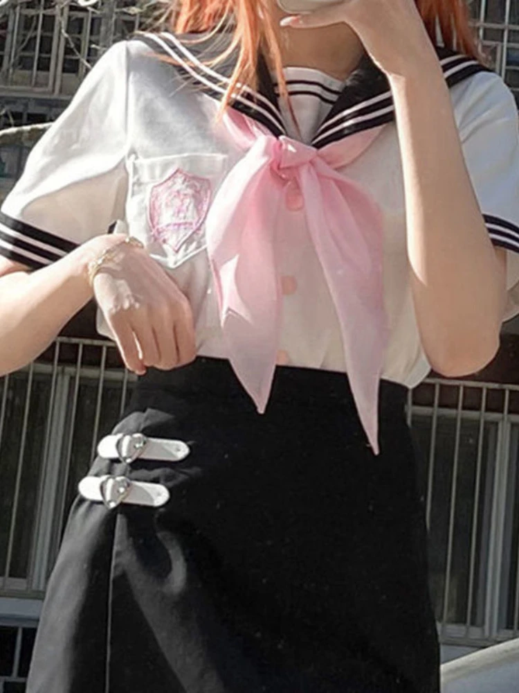 Roupas Conjunta Camisa De Uniforme De Marinheiro De Cosplay Japonês Plus  Tamanho Sexy Cores Da Escola Coreana Uiforme Tops Kawaii Salia De Duas  Peças Teenage Girl De $146,75