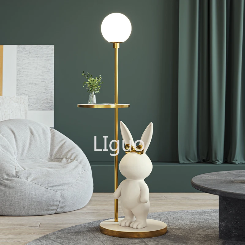 

Floor Lamp Nordic Modern Fashion Coffee Table Chirdren Lights E27 Boy and Girl Room Bedroom LED Rabbit Floor Lamp Fixture Led