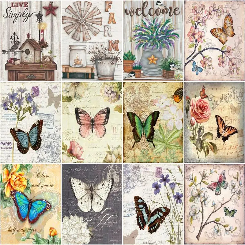 

Набор для рисования по номерам на холсте бабочки, 40 х50 см