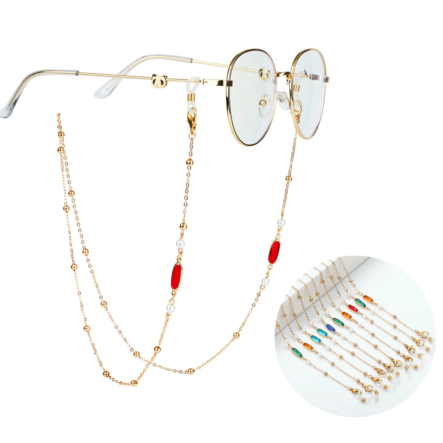 

Pearl Beaded Glasses Chains For Women Face Mask Chain Holder Anti-slip Sunglasses Chain Lanyard Neck Cord Eyeglasses Jewelry
