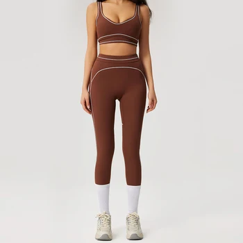 2PCS Tracksuit Fitness Sportswear Women's Yoga Suit Sports Set Gym Workout Clothes Push Up Sports Bra High Waist Leggings Suits 1
