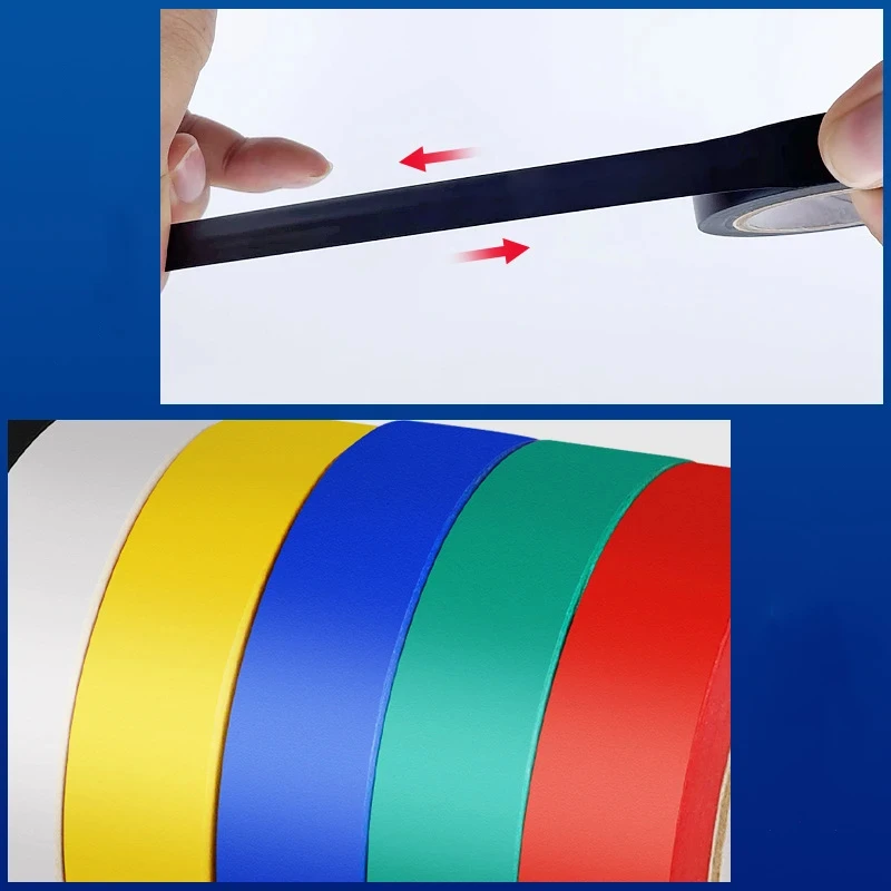 Color Electrical tape PVC Wear-resistant Flame Retardant Lead-free Insulating Waterproof Eletrician White Black Red Blue Green