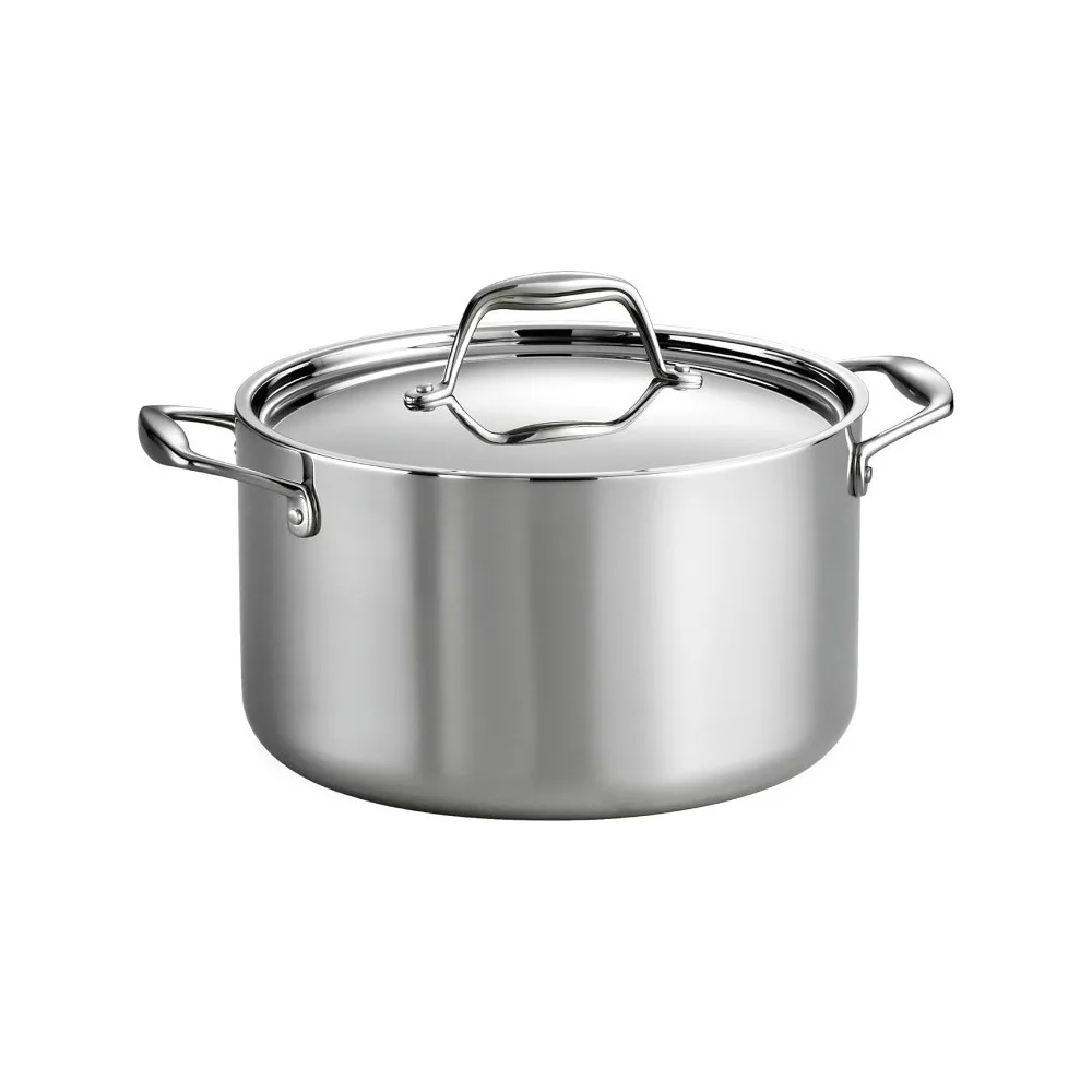 Tri-Ply Clad 4 Qt Covered Stainless Steel Sauce Pan 