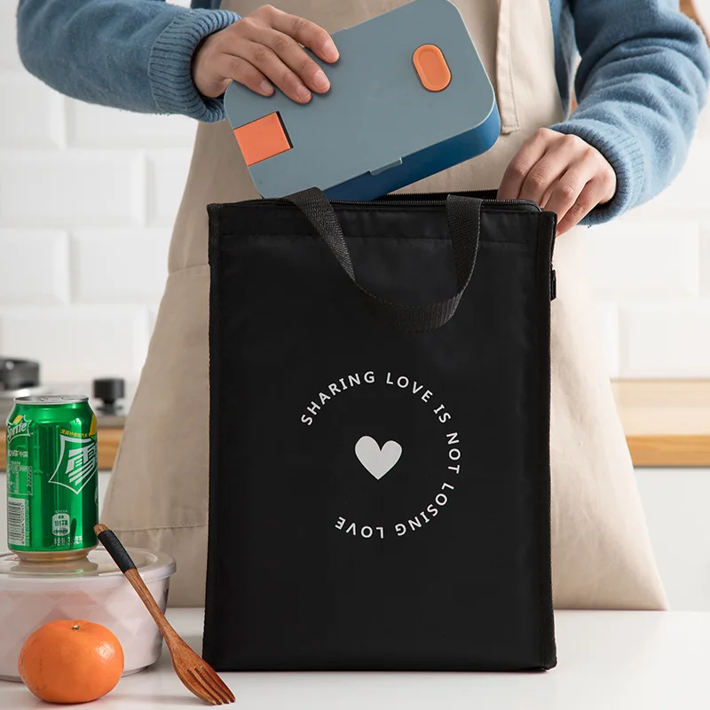 Lunch Bag Portable Insulated Bag Waterproof Insulated Bag Oxford Cloth Lunch Warm and Refrigerated Work Tote Student Style