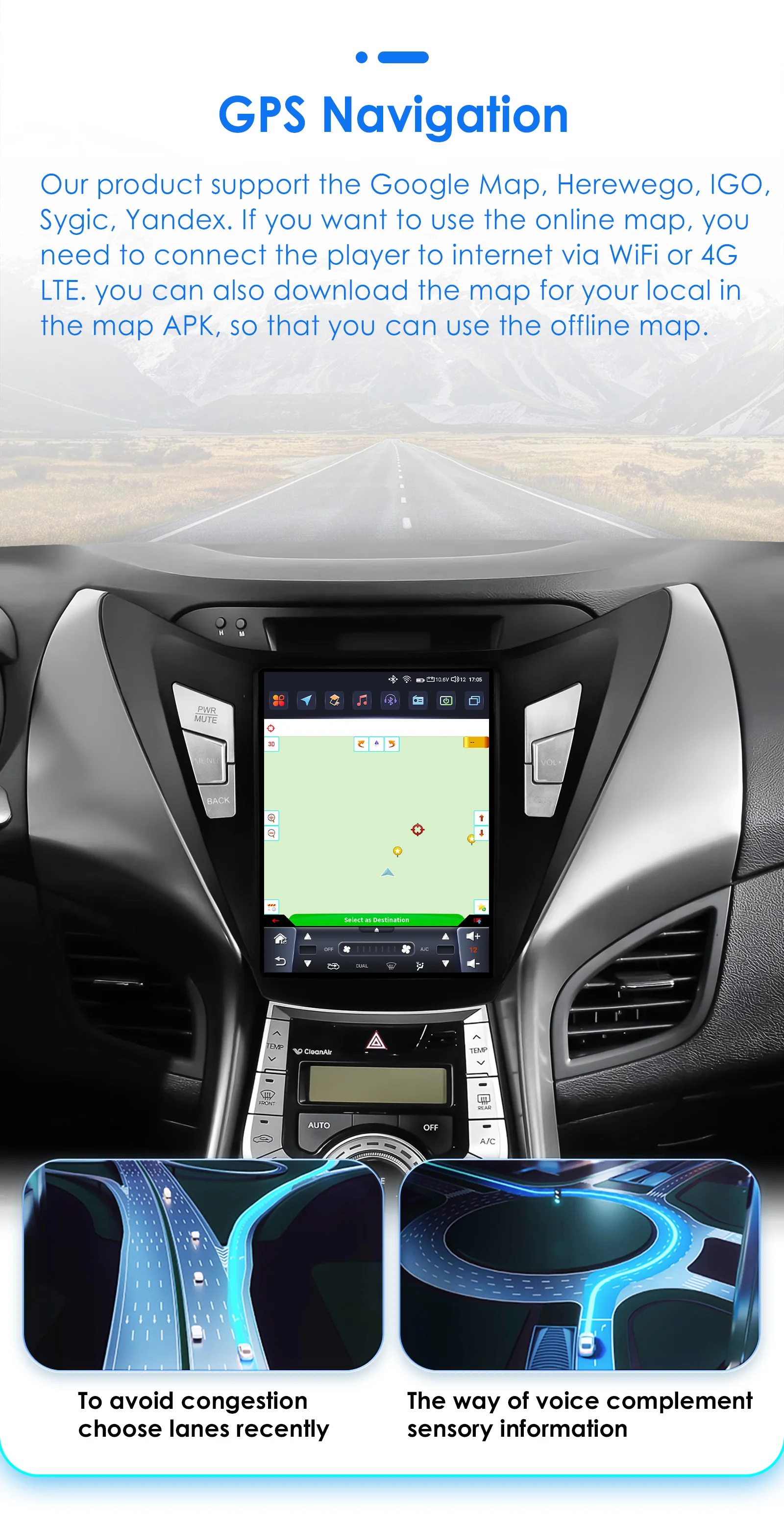 Hizpo 9,7 "Vertikale Bildschirm Android 13 Auto radio Für Hyundai Elantra Avante I35 2011-2013 Für Tesla Stil multimedia GPS 4G 7862 – Detail 29