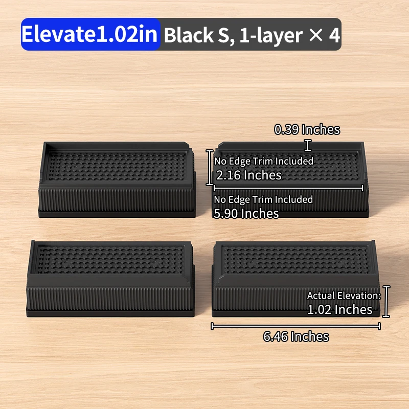 Stackable Non-Slip Furniture Risers with Noise-Reducing Design