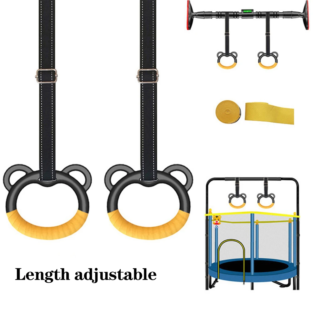 Gym Ring, With Adjustable Straps Buckles, Indoor Fitness Gymnastics Rings, Non-Slip, Bear Load 200KG, Exercise Rings, Gymnastic Rings