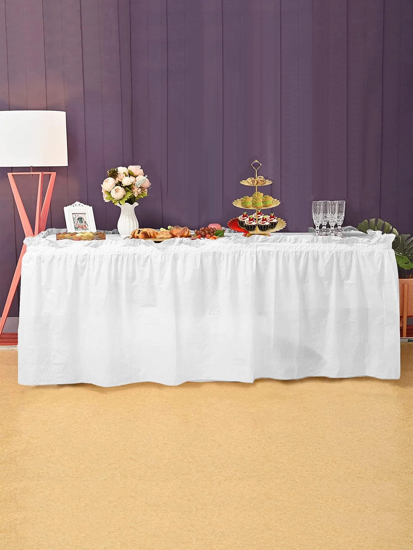 Disposable Solid Color Party Table Skirt table skirt