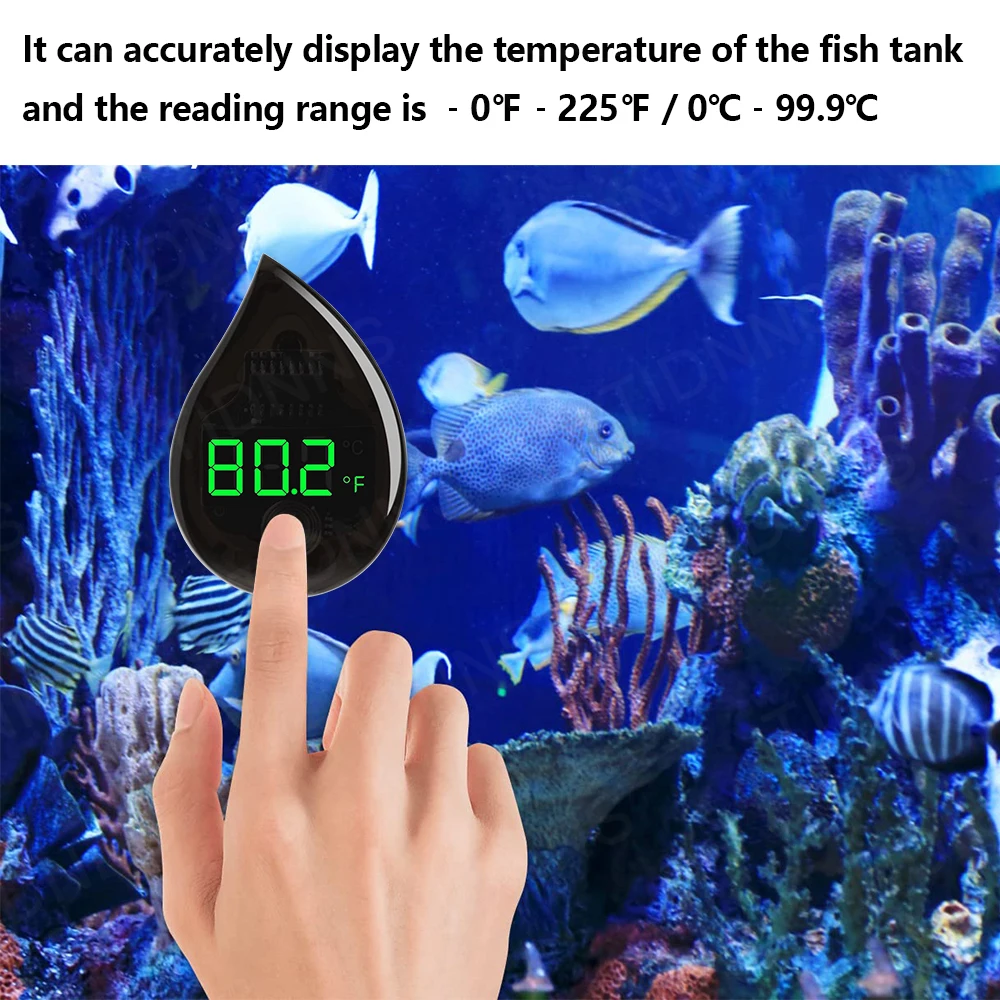 Aquarium Self-Adhesive Thermometer LCD Digital Fish Tank Mini Thermometers Free switching ℃/℉ Temperature Meter 0-90℃ aquarium thermometer