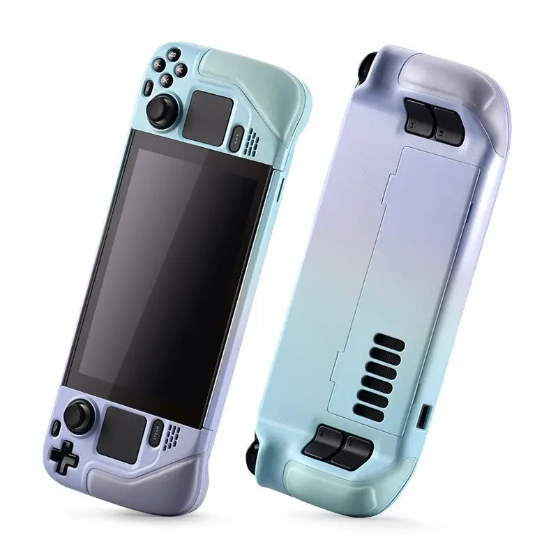 Full Protective Case for Steam Deck Cowhide wrap host Protective Soft Leather Grip Non-slip Cover hard shell bracket Accessories 6