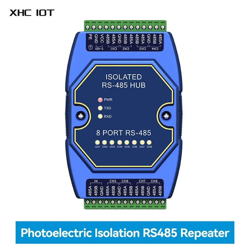 

Фотоэлектрическая изоляция, промышленный 8-way Cache, RS485 хабы, DC9-40V XHCIOT E810-R18 ESD, защита питания и изоляция сигнала