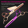 Fenice High-end 6.5/7.0/7.5 inch JP440C Fashion Contrast Colour Pet Cutting Curved Chunker Thinning Grooming Scissors petkit 2