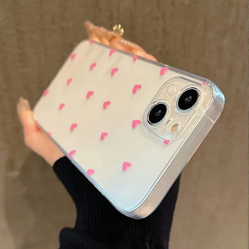 Pink Little Love Heart Shockproof Soft Phone Case Cover