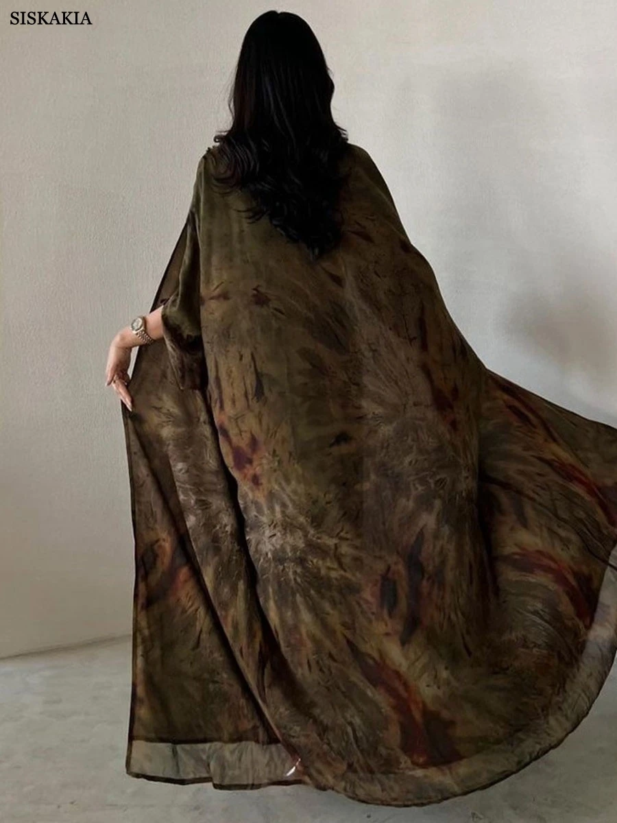 سيسكاكيا رمضان دبي عباية طويلة الأكمام بتلات قفطان...