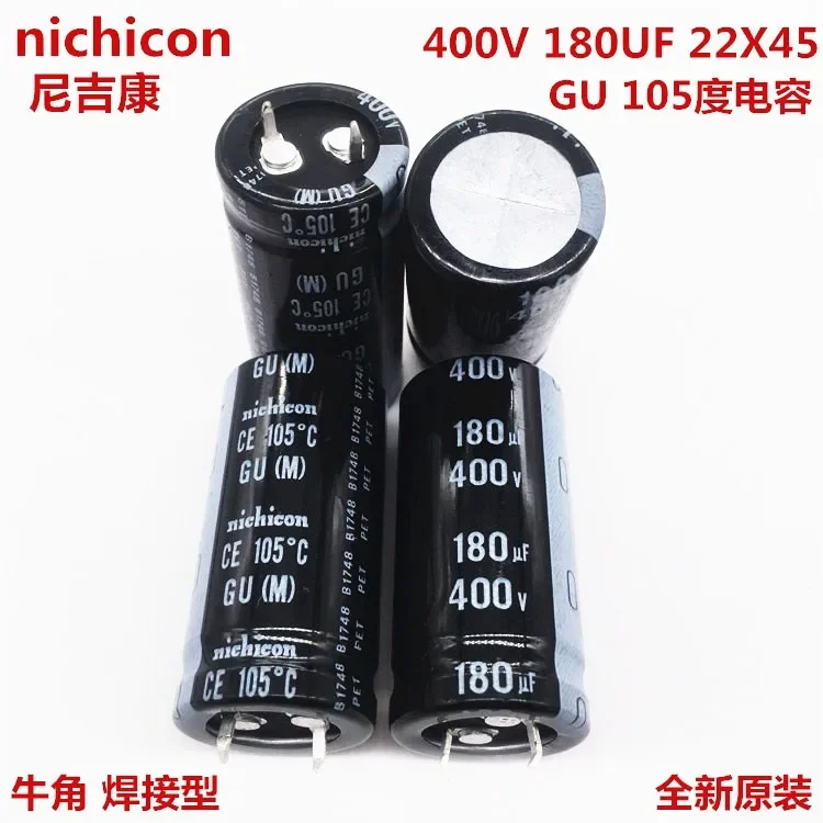 

2PCS/10PCS 180uf 400v Nichicon GU 22x45mm 400V180uF Snap-in PSU Capacitor