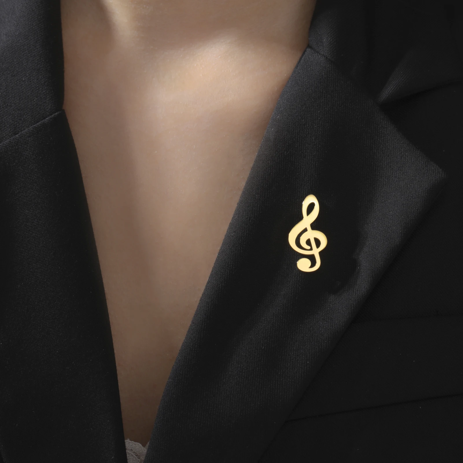 Neu Eingetroffene Musiksymbol-Broschen Anzug-Revers-Accessoires Edelstahl-Anstecknadel Schmuck Geschenk für Musikliebhaber
