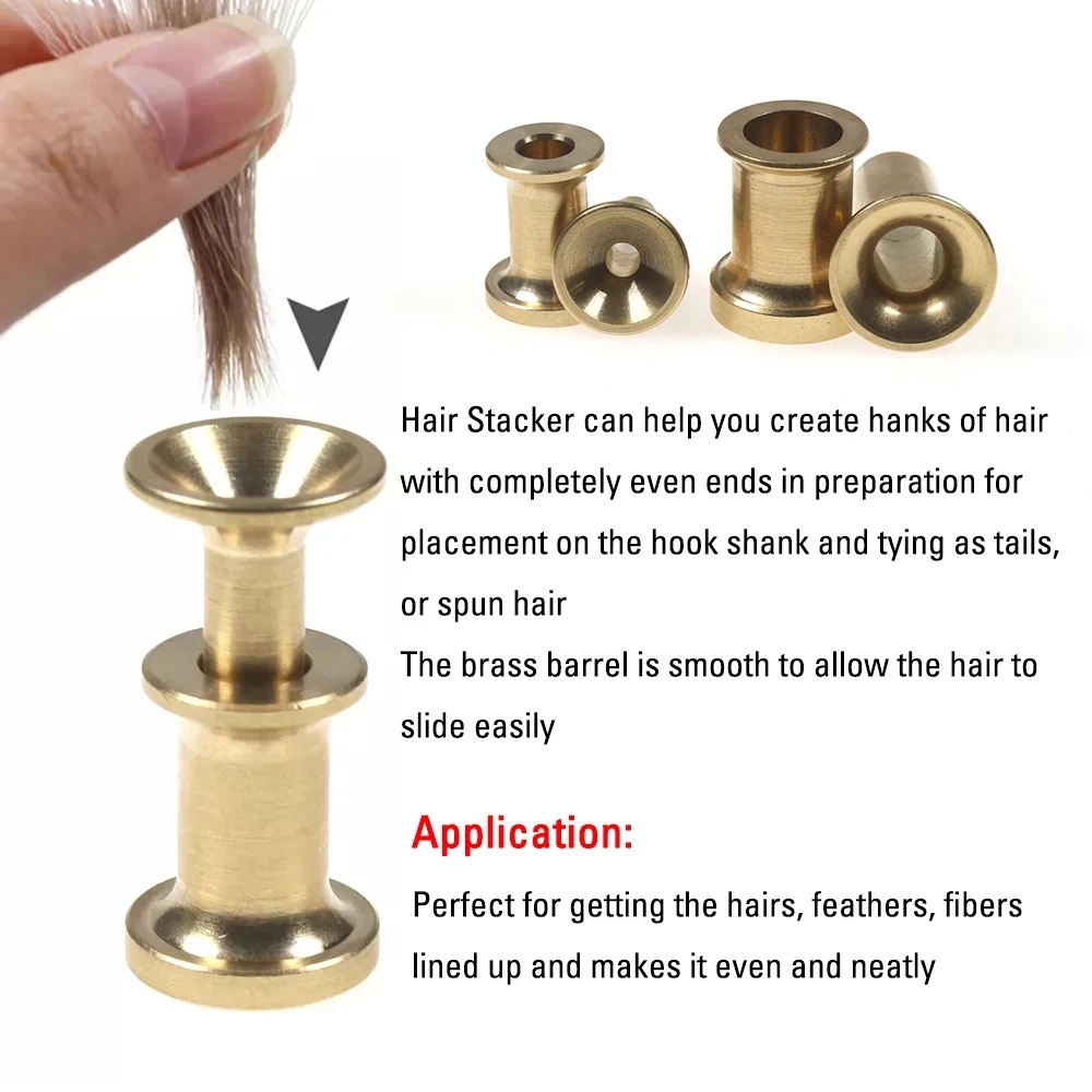 ICERIO 1PCS Brass Hair Stacker Fly Tying Tool Elk Deer Hair Align Accessory  Dry Streamer Stimulator Flies Making Fishing Tools