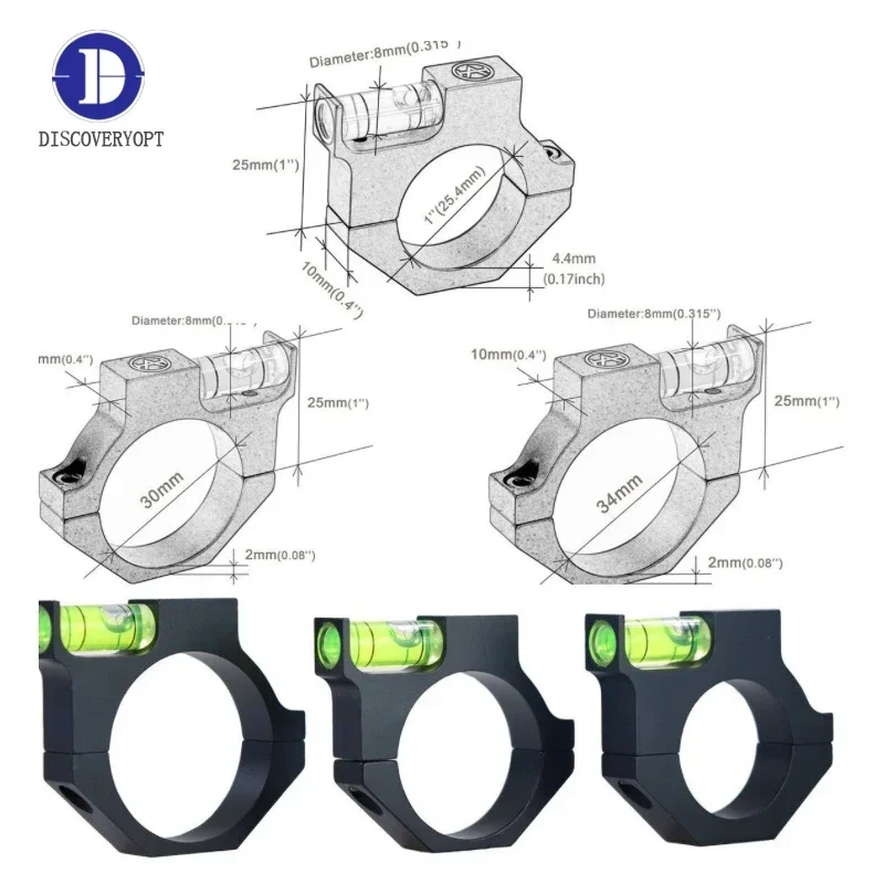 Discovery Rifle Scope Bubble Level 25.4mm/30mm/34mm Spotting Airgun Ring Bubble Spirit Level Balance Pipe Airsoft Tube Gun Mount scope bubble level