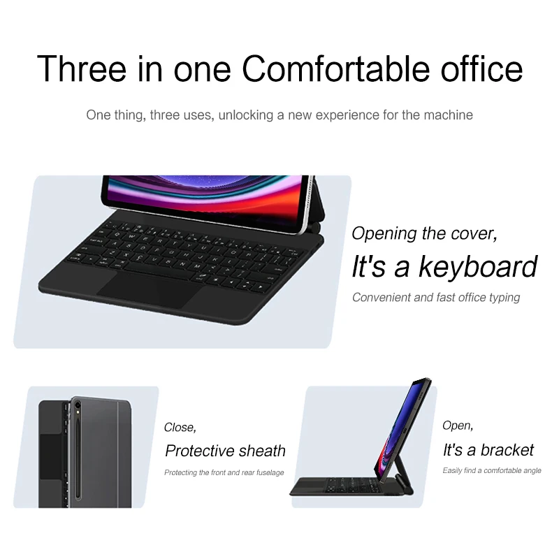 Keyboard Case For Samsung Galaxy Tab S10+ 12.4 S9+ S9 FE+ Plus S8+ S7 FE Magnetic Smart Keyboards Book Cover Magic Backlight