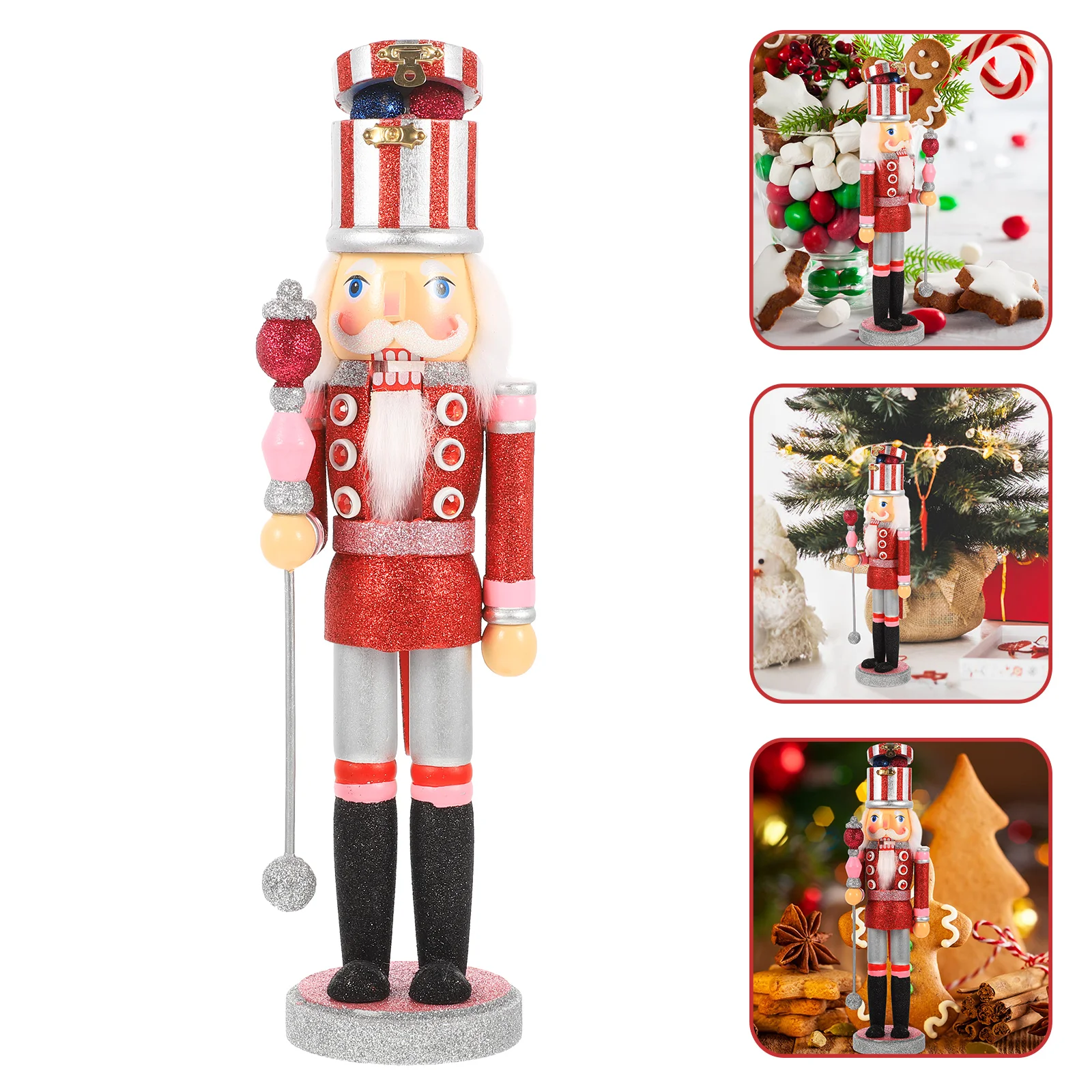 

Wooden Nutcracker Puppet Decoration Xmas Soldier Figurine Wooden Nutcracker Desktop Decoration Xmas Nutcracker Statue