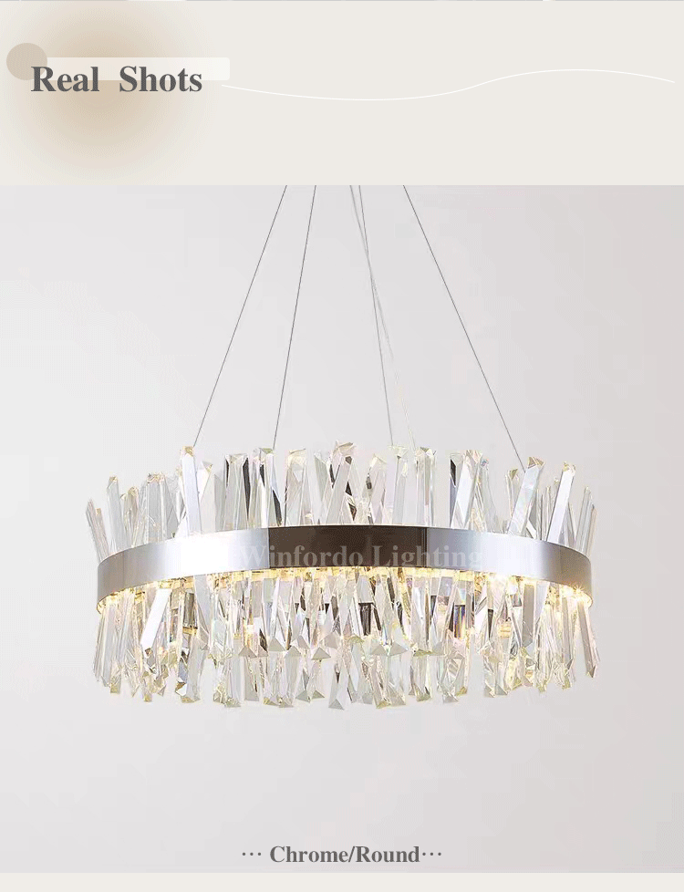 モダンな長方形のLEDクリスタルシャンデリア,ゴールドとクロームカラー