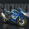 1/9 Suzuki GSX-1000R Alloy Racing Motorcycle Diecast Street Sports Motorcycle Model High Simulation With Light Children Toy Gift 1