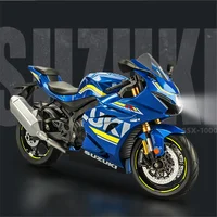 1/9 Suzuki GSX-1000R Alloy Racing Motorcycle Diecast Street Sports Motorcycle Model High Simulation With Light Children Toy Gift 1