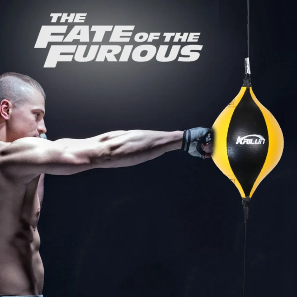 PU Boxing Punching Bag Inflatable Hanging Type Boxing Speed Bag with Hooks Pneumatic Cylinder Reflex Speed Balls Training