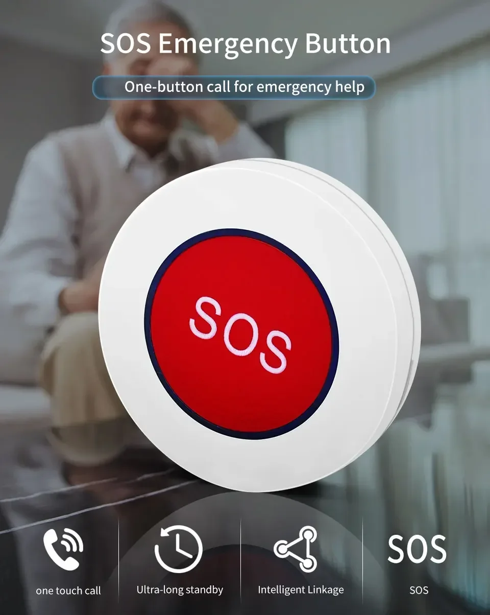 Tuya Wifi Smart SOS Emergency Button SOS Panic Call Button Personal Alarm For Elderly Seniors Patient Disabled Handicapped Kids