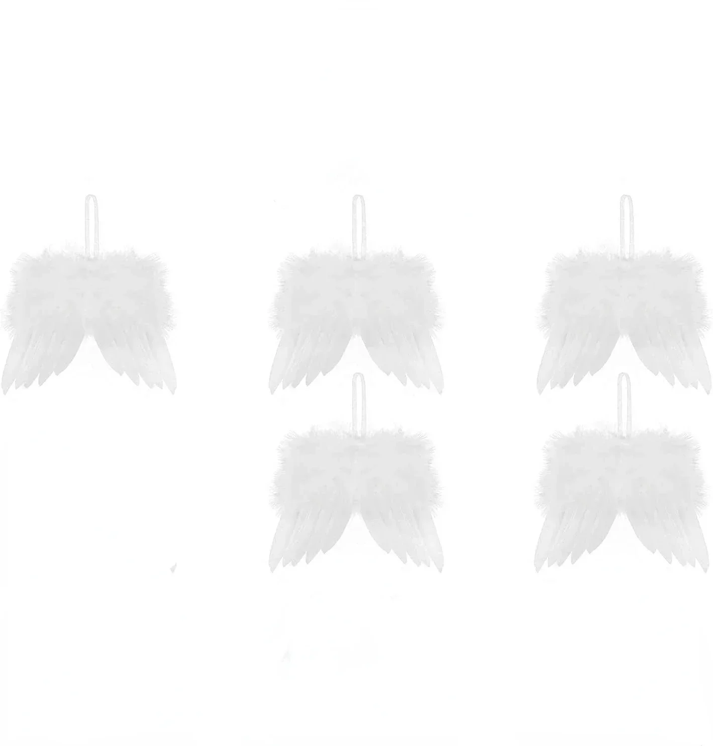 thumbnail image 1 of 1/5/10PCS Angel White Feather Wing Christmas Tree Decor Hanging Ornament High Quality White Wedding Ornament for Christmas Xmas, 1 of 5