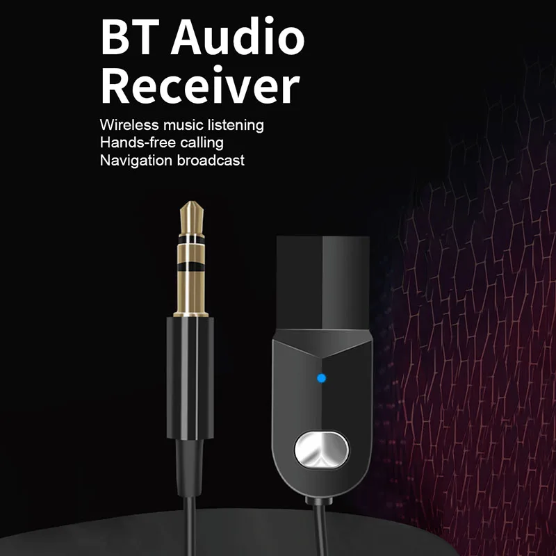 

USB Bluetooth-приемник для динамиков, беспроводной адаптер с разъемом 3,5 мм, автомобильный аудио Aux музыкальный приемник, комплект громкой связи, Bluetooth-адаптер Aux