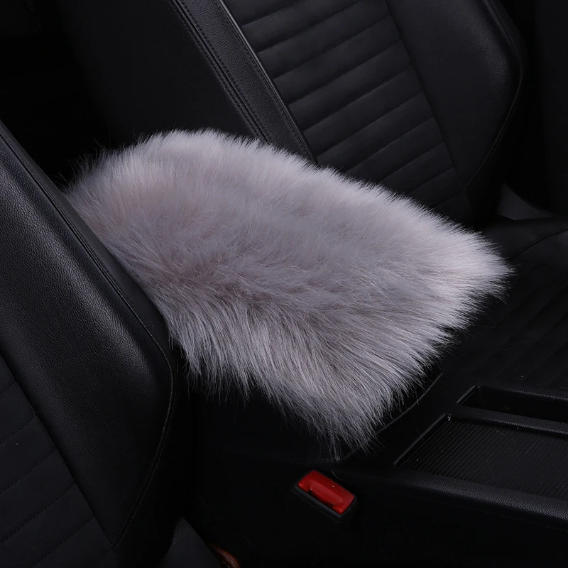 Plush Car Armrest Pad Auto Central Console Armrest Box Cover Warm Fur Soft Cushion Universal Fitment center console armrest armrest pad armrest box car armrest box car armrest mat center console cover car armrest cover