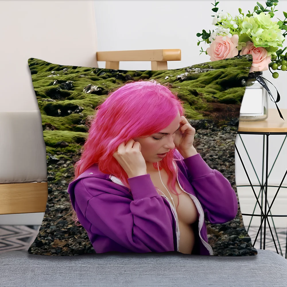 Sänger A-Addison Rae Addison Kissenbezug Kissenbezug Quadratisches Kissen Zimmer Schlafzimmer Kopfteil Sofa Wohnzimmer Rückenlehne Nickerchen Zeit – Detail 9