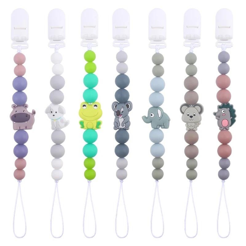 

Мультяшный детский силиконовый кулон-цепочка для соски с бусинами зажим для мальчиков и девочек пустышка для кормления