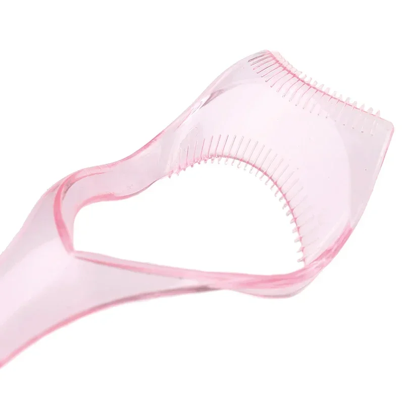 Description Picture 6 of item3 In 1 Makeup Mascara Shield Guard Eye Lash Mascara Applicator Comb Eyelash Curling Makeup Brush Curler Eye Makeup Stencils Pink