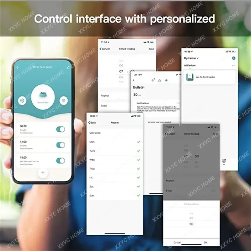 2558-0f6fe5.jpg Dog Cat Smart Pet Feeder Wifi Mobile App Remote Control Microchip Automatic Pet Feeder with 6L