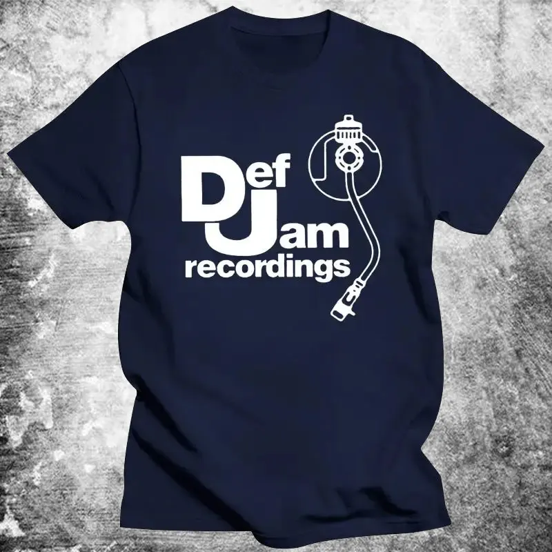 Vintage Printed Mens Clothing DEF JAM Recordings Logo Classic Rap