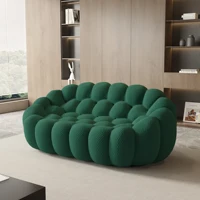 Sdorens 78'' Modern Curved Boneless Sofa Comfy 3D Knitted Fabric Loveseat Couch Football-Shaped Lazy Floor Sofas for Living Room