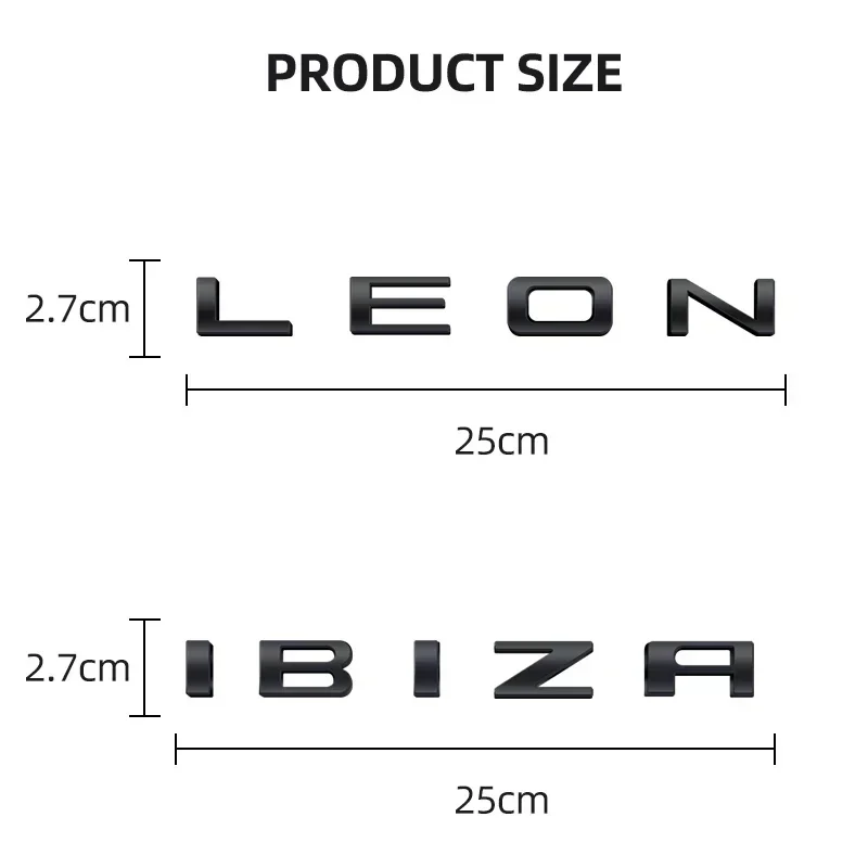 1pcs 3D 금속 자동차 시트 용 IBIZA Leon Cupra Altea 레터링 디자인 배지 엠블럼 리어 트렁크 바디 스티커 장식 액세서리