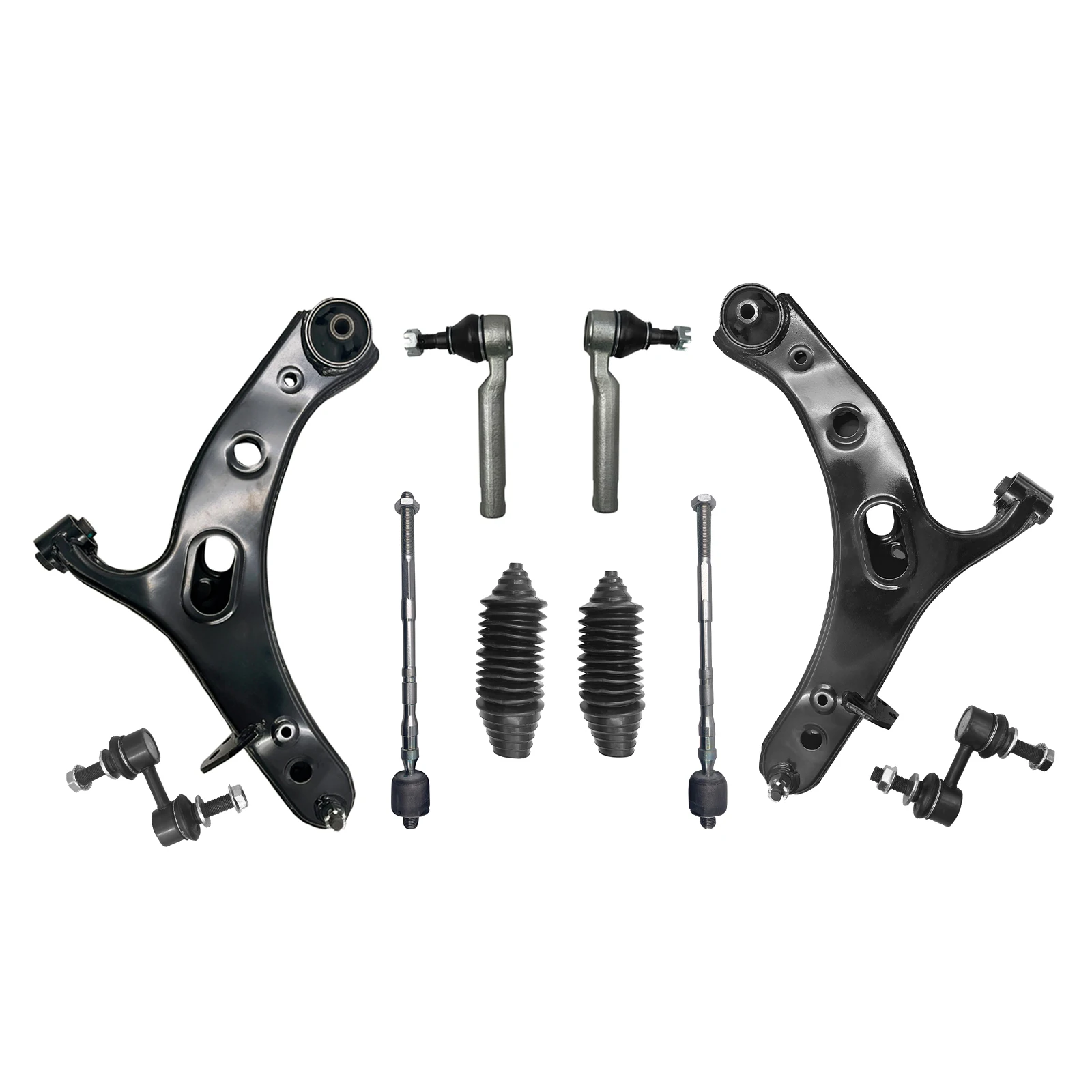 

Svenubee Front Lower Control Arms Sway Bar End Links Tie Rod Boots 10pcs for Subaru Outback Legacy 2010 2011 2012 2013 2014