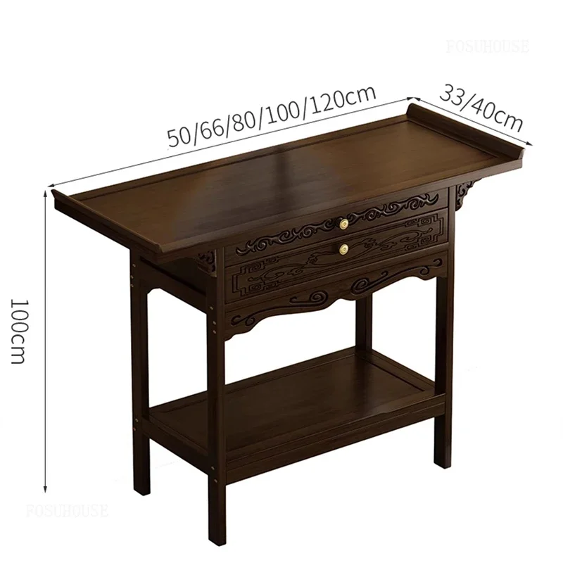 New Chinese Solid Wood Console Tables for The Entrance Wall-mounted Multifunctional Tables Simple Retro Console Table for Home