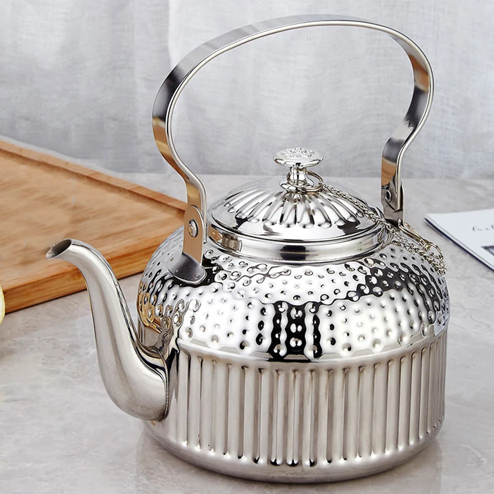 Thickened Stainless Steel Teapot Flower Tea Kettle With Strainer Hotel  Restaurant Restaurant Cook Teapot Induction Cooker - Temu