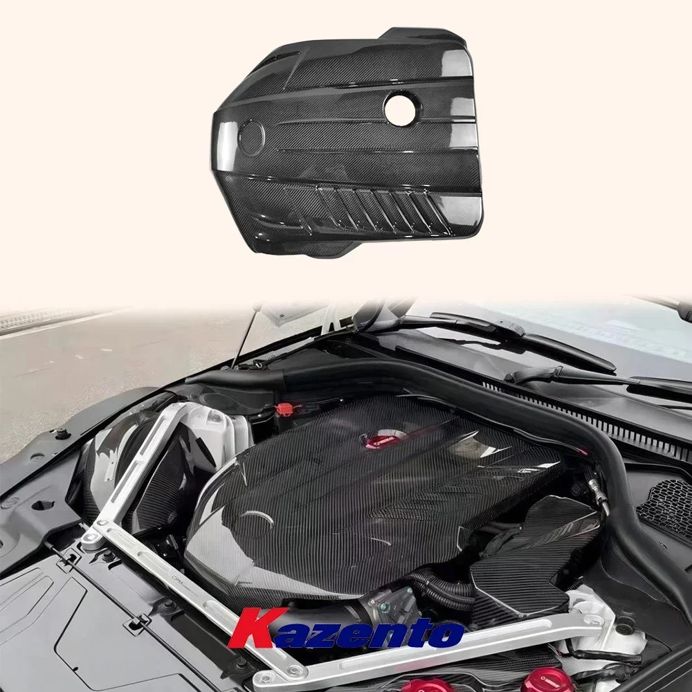 Carbon Fiber KZ Style Hood Bonnet Engine Trim Cover Plate For TOYOTA Supra A90 -